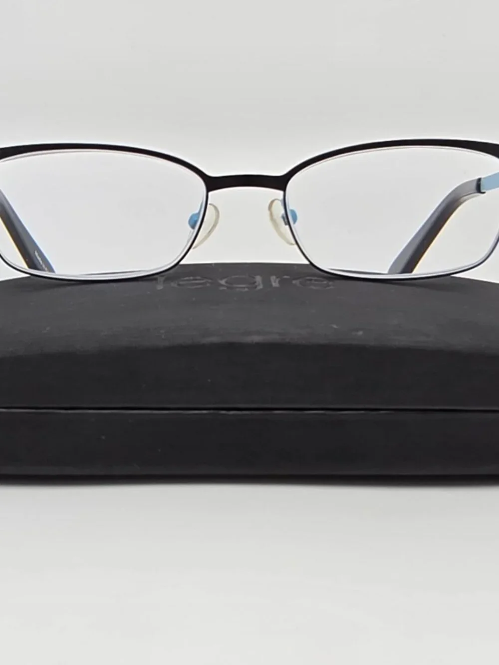 Legre LE5081 Col. 1246 Black on Sky Blue Eyeglasses Frame w/ Case 52-18-135
